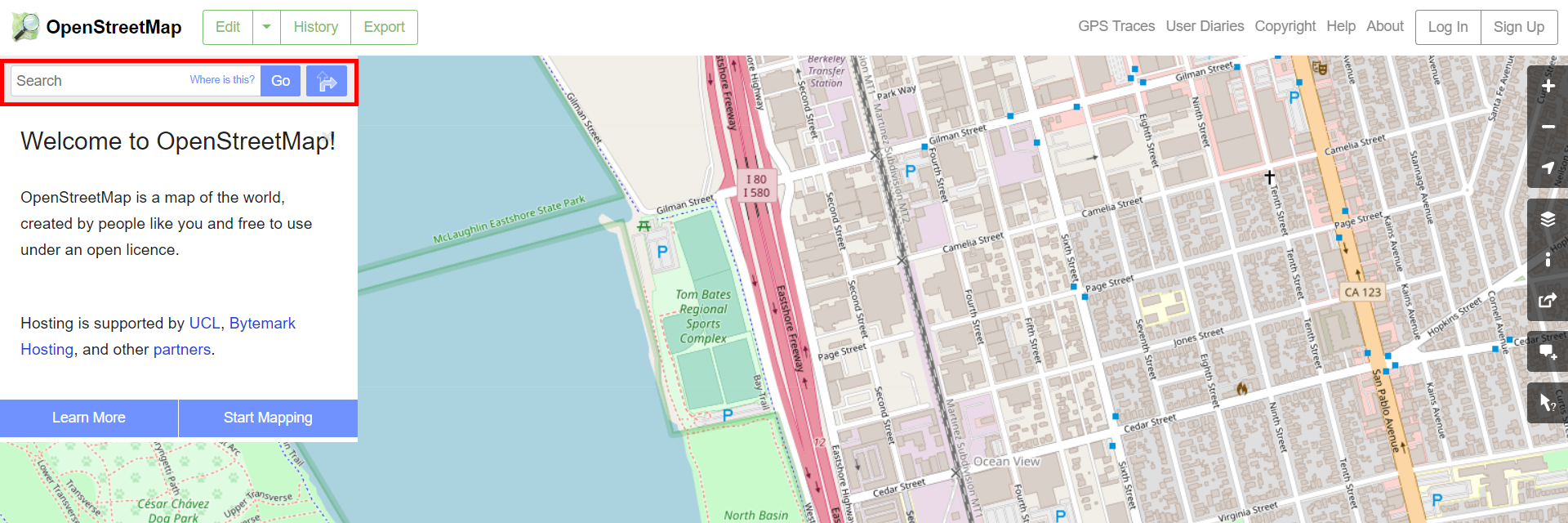 OpenStreetMap Searchbar