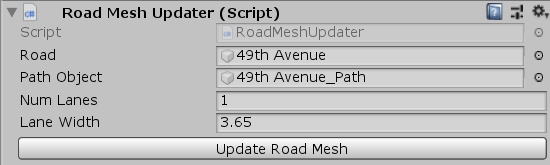 Road Mesh Updater Component